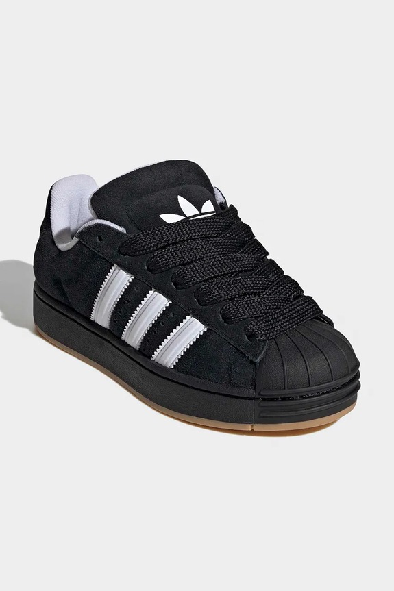 Detské kožené tenisky adidas Originals SUPERSTAR ST KJ1192 čierna SS26
