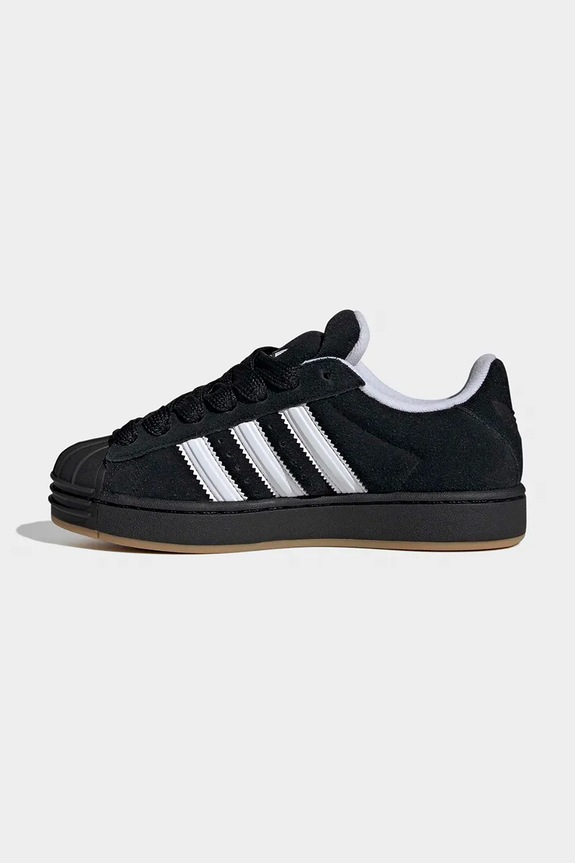 Detské kožené tenisky adidas Originals SUPERSTAR ST čierna KJ1192