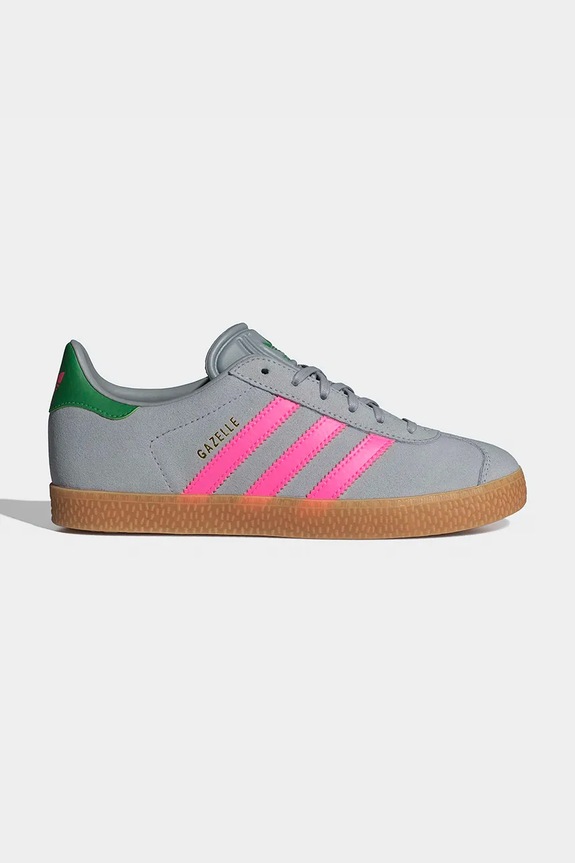 Detské kožené tenisky adidas Originals GAZELLE usňová koža sivá IH6467