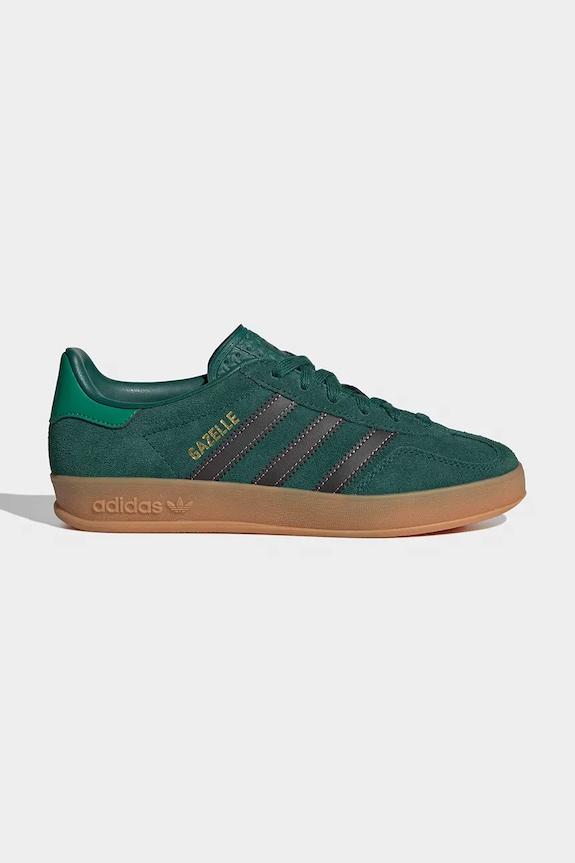 adidas Originals teniși din piele copii GAZELLE INDOOR piele întoarsă verde IH6449