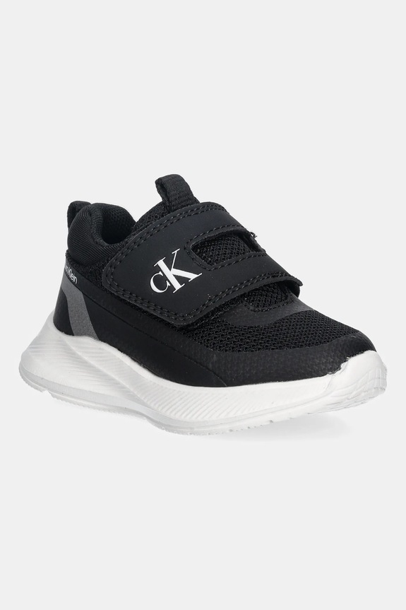 Παιδικά sneakers Calvin Klein Jeans απομίμηση λείου δέρματος μαύρο V1X9.83308.20.29