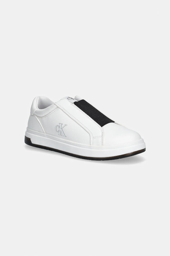 Dječje tenisice Calvin Klein Jeans imitacija zrnate kože bijela V3X9.83295.35.39