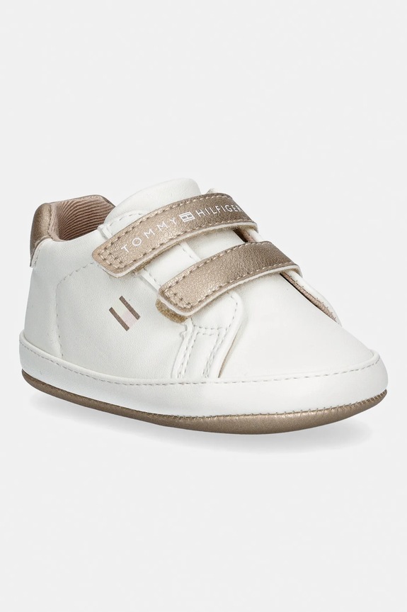 Tommy Hilfiger pantofi pentru bebeluși imitatie de piele alb T0A9.34221