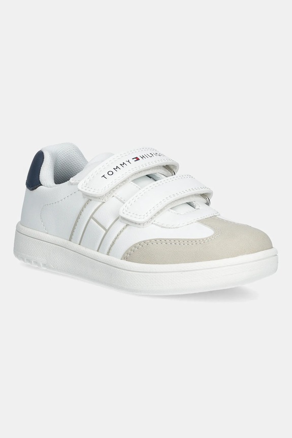 Παιδικά sneakers Tommy Hilfiger απομίμηση λείου δέρματος λευκό T1X9.34342.20.29