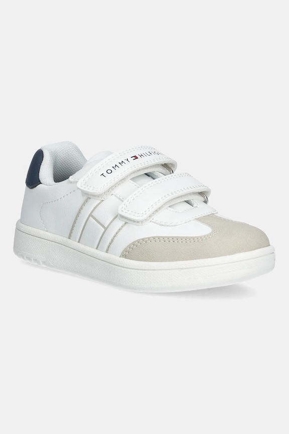 Παιδικά sneakers Tommy Hilfiger απομίμηση λείου δέρματος λευκό T1X9.34342.20.29