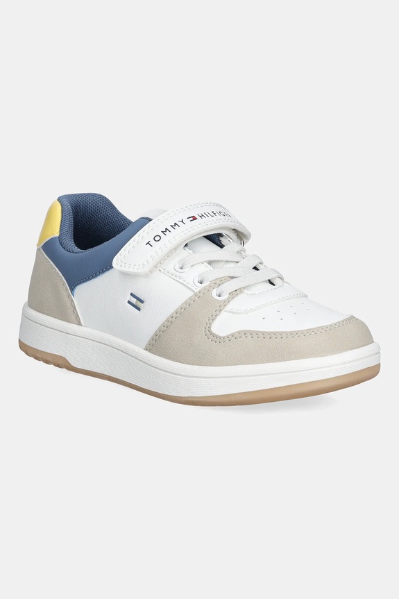Παιδικά sneakers Tommy Hilfiger απομίμηση λείου δέρματος λευκό T1X9.34345.30.34