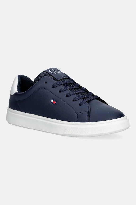 Tenisice Tommy Hilfiger imitacija zrnate kože mornarsko plava T3X9.34350