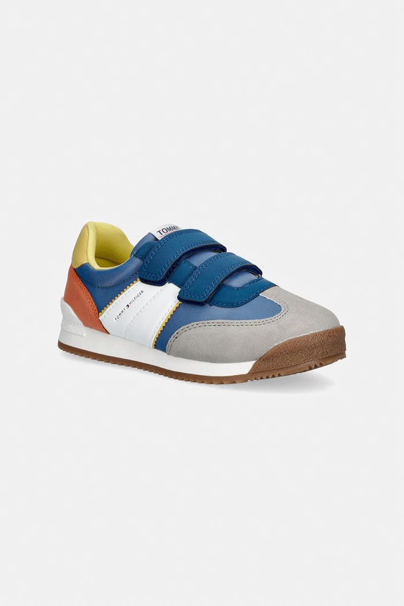 Παιδικά sneakers Tommy Hilfiger απομίμηση λείου δέρματος μπλε T1X9.34366.30.34