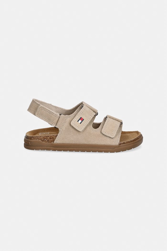 Tommy Hilfiger sandale din piele întoarsă pentru copii T3X2.34394.22.34 bej SS26