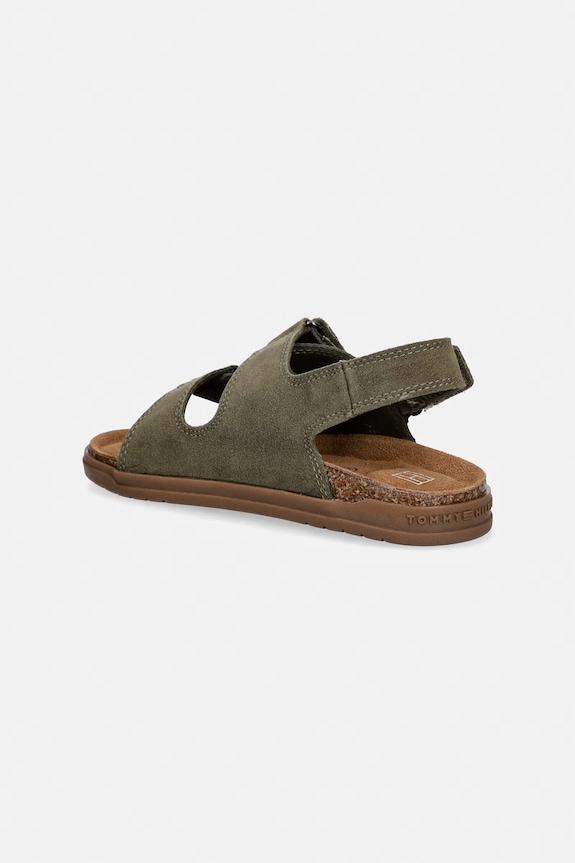 Băieți Tommy Hilfiger sandale din piele întoarsă pentru copii T3X2.34394.22.34 verde