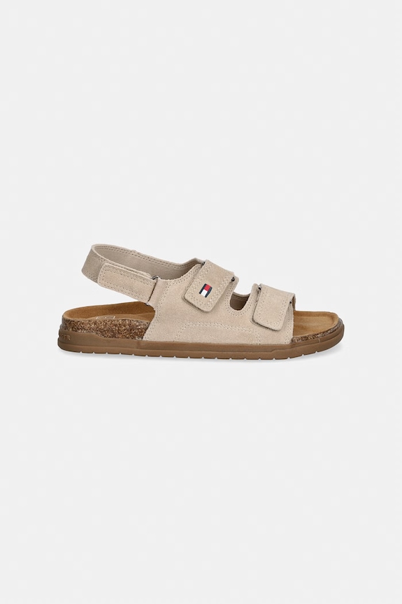 Tommy Hilfiger sandale din piele întoarsă pentru copii T3X2.34394.35.41 bej SS26
