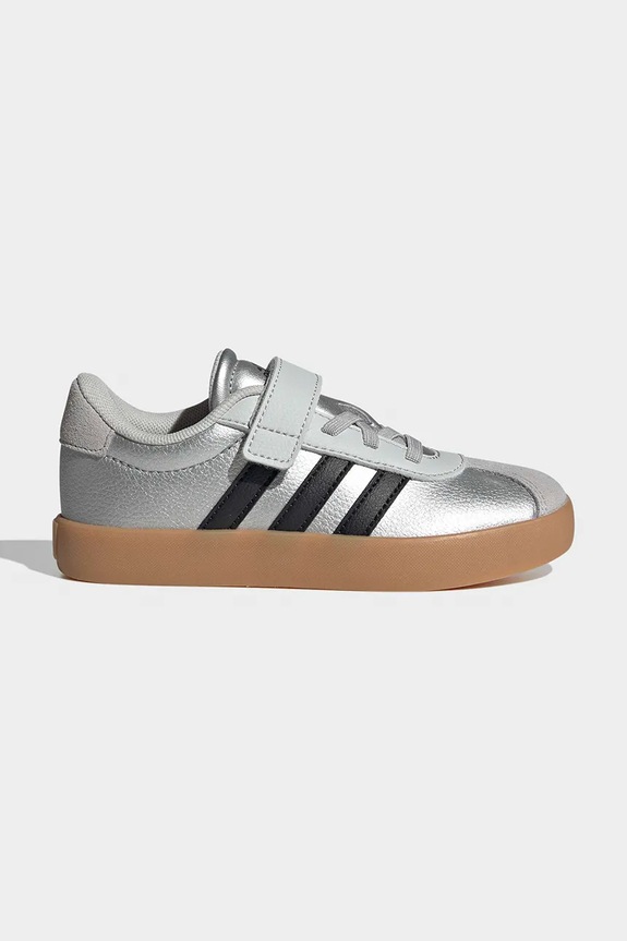 Детски кожени маратонки adidas VL COURT 3.0 гладка кожа сребърен IH3958
