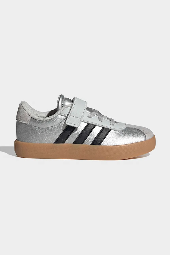 Детски кожени маратонки adidas VL COURT 3.0 гладка кожа сребърен IH3958