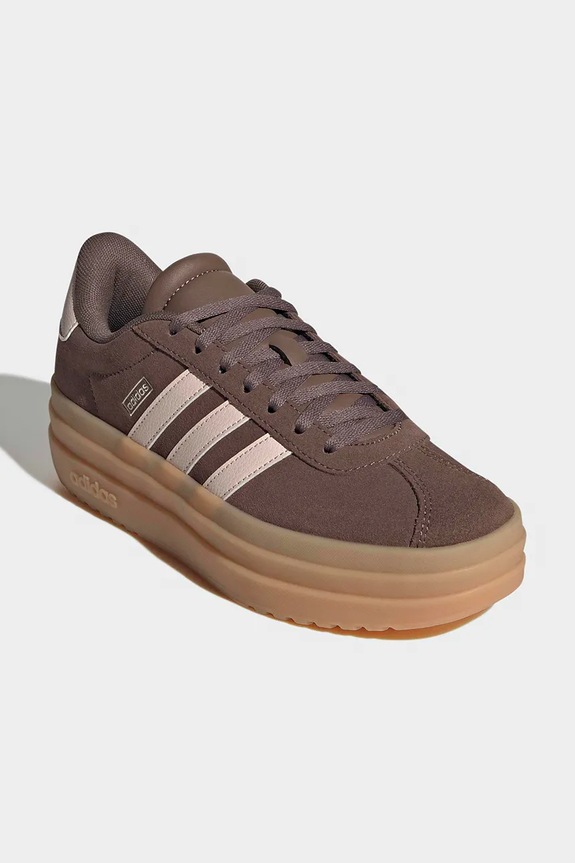 adidas sneakersy zamszowe dziecięce VL COURT BOLD KK4502 brązowy SS26