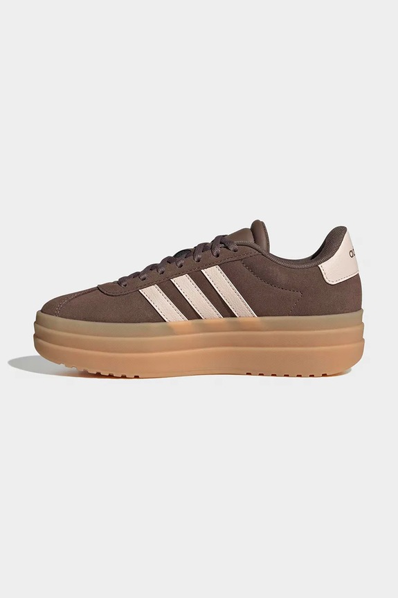 adidas sneakersy zamszowe dziecięce VL COURT BOLD brązowy KK4502