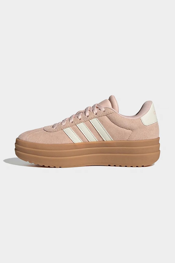 Дитячі замшеві кросівки adidas VL COURT BOLD бежевий KK4501