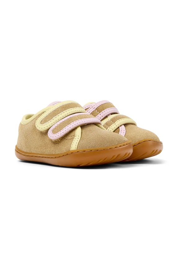 CHLAPEC Dětské nubukové polobotky Camper TWS FW K800666 hnědá
