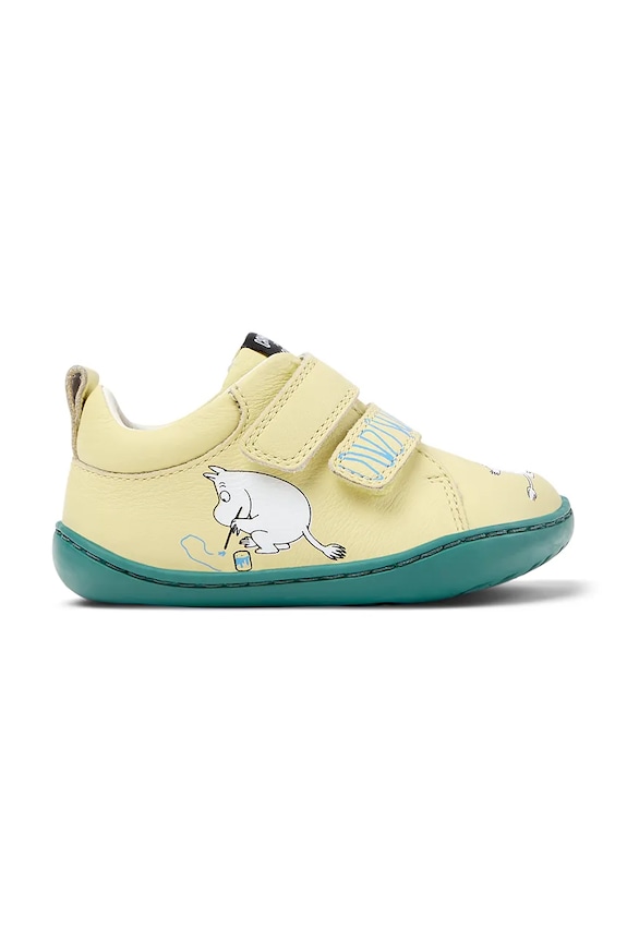 Camper gyerek félcipő bőrből Peu Cami TWS FW by Moomin K800405.TWS.059 sárga SS26