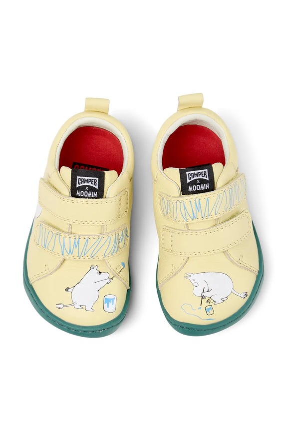 Camper gyerek félcipő bőrből Peu Cami TWS FW by Moomin K800405.TWS.059 sárga