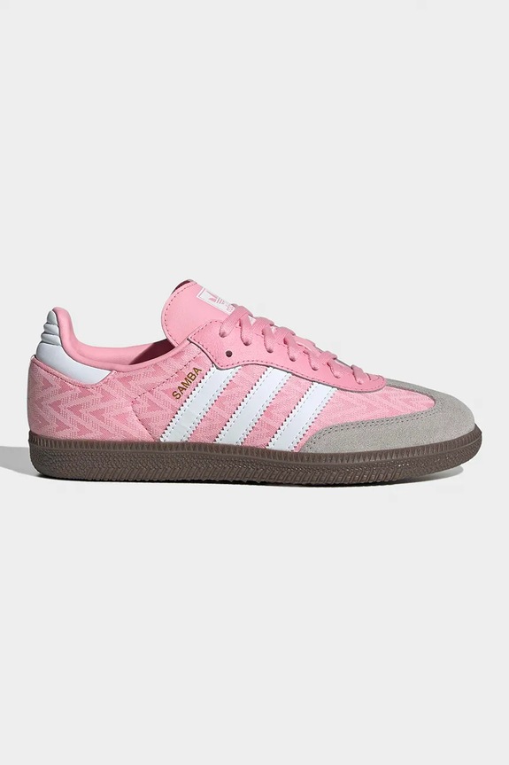 Detské tenisky adidas Originals SAMBA OG usňová koža ružová JP9502