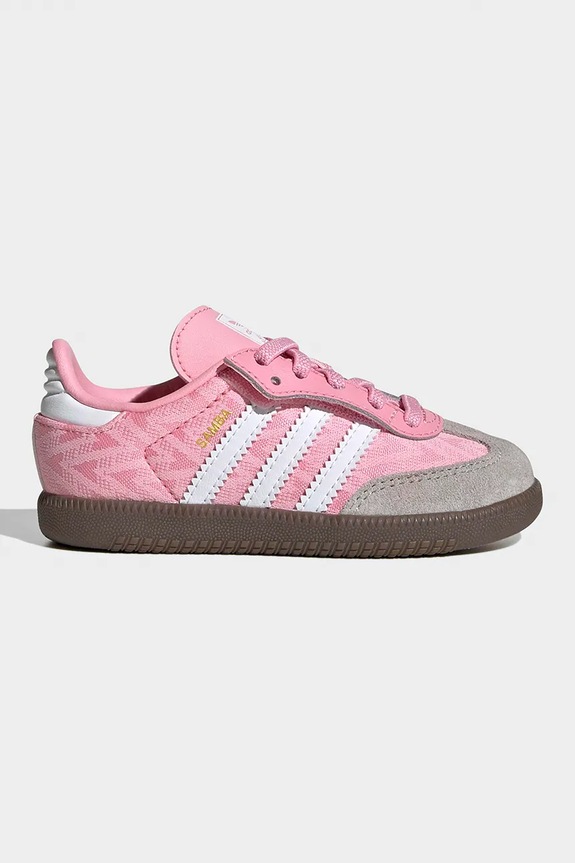 Detské tenisky adidas Originals SAMBA OG usňová koža ružová JP9519