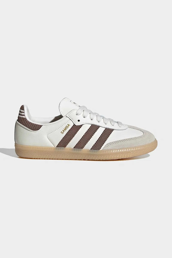 Detské tenisky adidas Originals SAMBA OG usňová koža biela JP9504