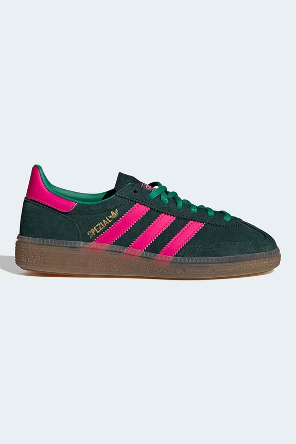 Detské tenisky adidas Originals HANDBALL SPEZIAL semišová koža zelená KJ3776