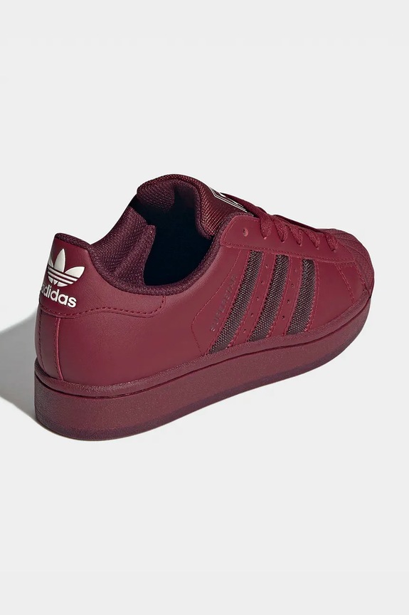 Băieți adidas Originals sneakers de piele întoarsă pentru copii SUPERSTAR II JR9867 burgundia