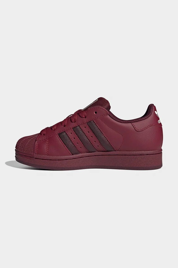 adidas Originals sneakers de piele întoarsă pentru copii SUPERSTAR II burgundia JR9867