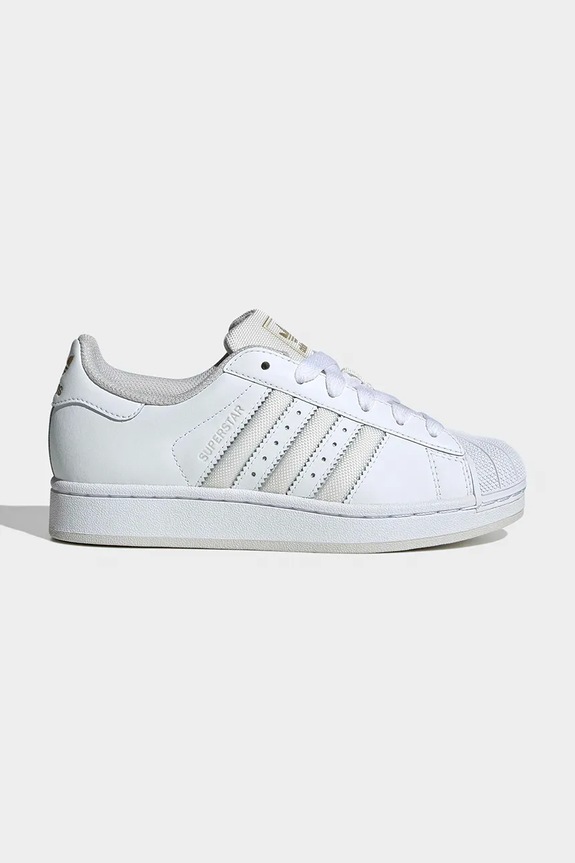 adidas Originals teniși din piele copii SUPERSTAR II mic de statură alb JR9869