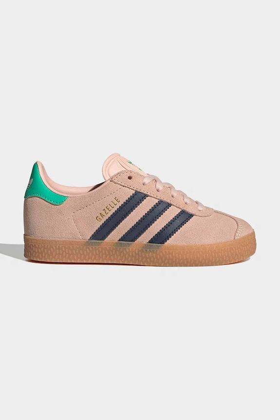 Detské semišové tenisky adidas Originals GAZELLE usňová koža ružová KI4031