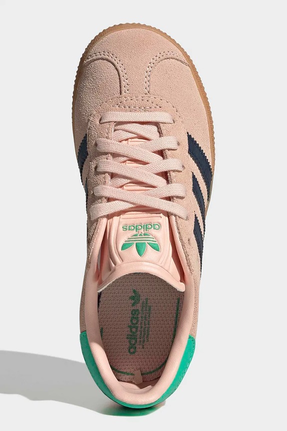 Detské semišové tenisky adidas Originals GAZELLE KI4031 ružová
