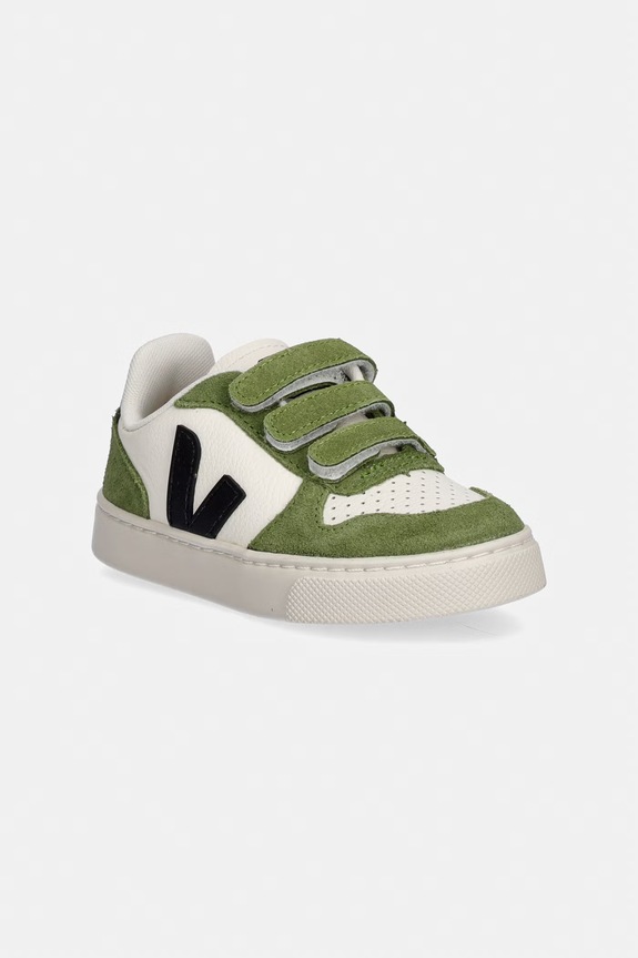 Veja Small V-10 sneakers pentru copii, din piele verde CV0521506C.22.27