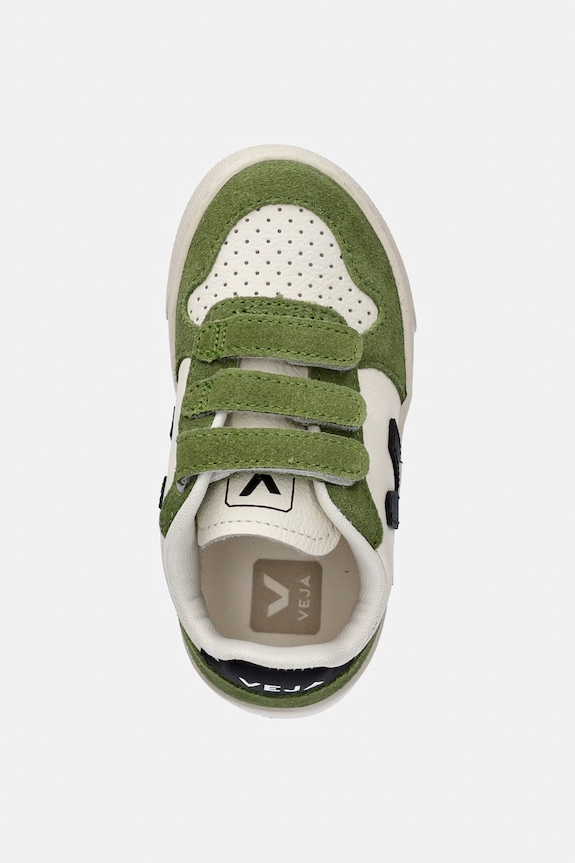 Veja Small V-10 sneakers pentru copii, din piele verde CV0521506C.22.27