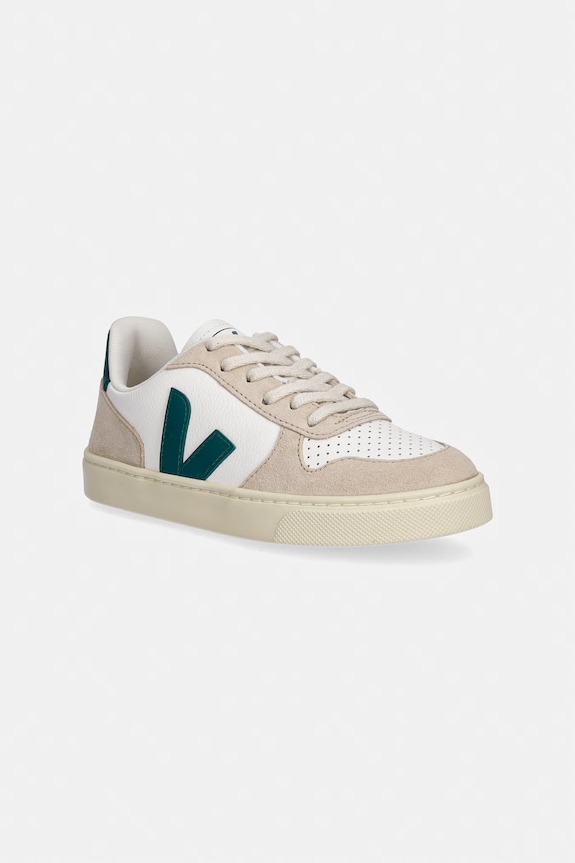 Veja teniși din piele copii Small V-10 Laces piele întoarsă bej CX0520619C.28.35