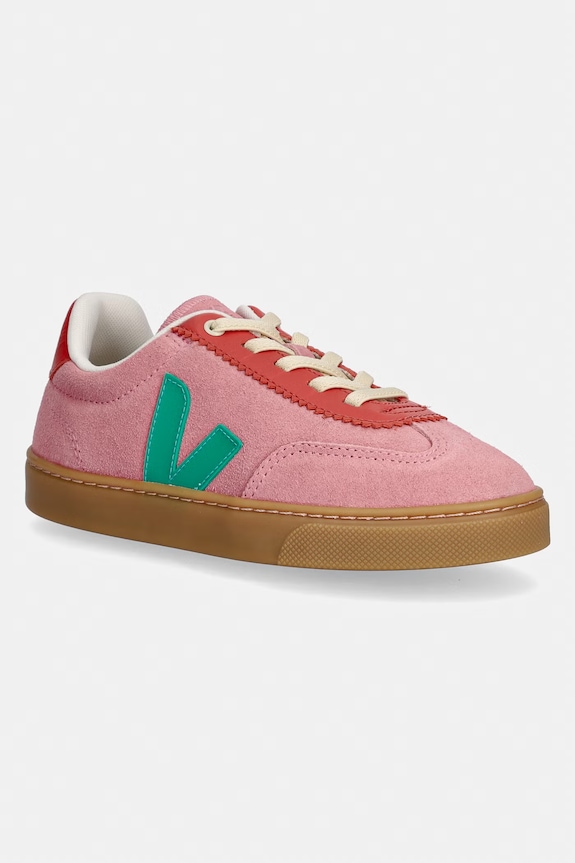 Veja sneakers de piele întoarsă pentru copii VEJA X JELLY MALLOW SML VOLLEY piele întoarsă roz JN0321676C.28.35