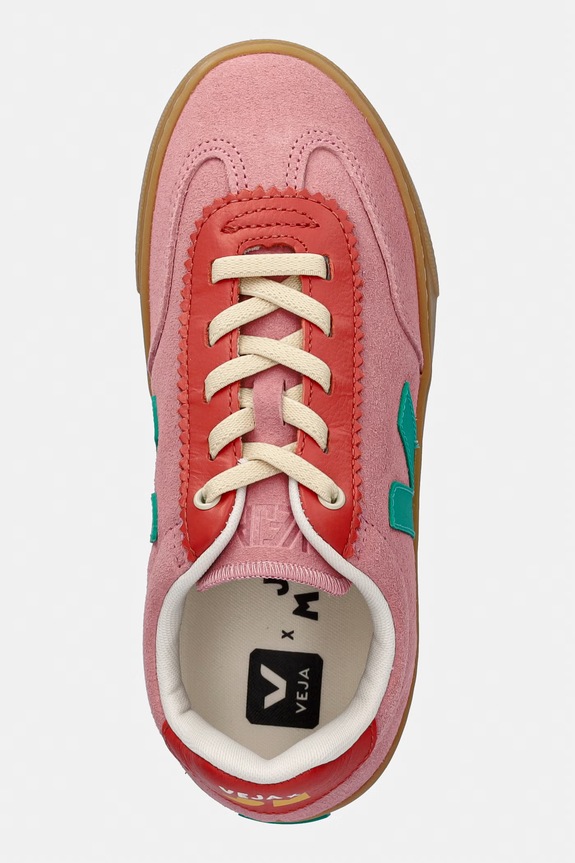 Veja sneakers de piele întoarsă pentru copii VEJA X JELLY MALLOW SML VOLLEY roz JN0321676C.28.35