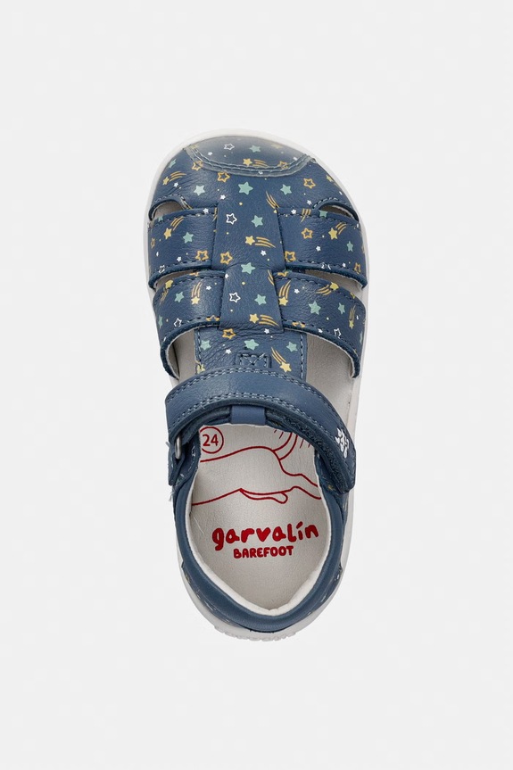 Garvalin sandále so zakrytými prstami detské kožené modrá 262327.24.26