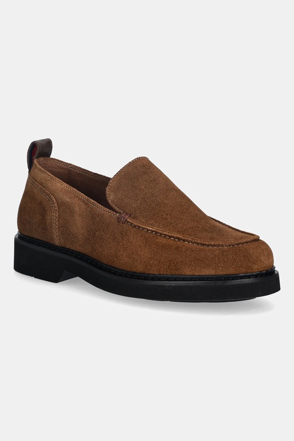 Semišové mokasíny Tommy Hilfiger HILFIGER ULTRA LIGHT SDE LOAFER elegantné hnedá FM0FM05839