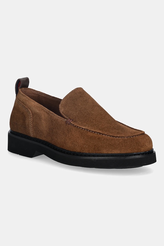 Semišové mokasíny Tommy Hilfiger HILFIGER ULTRA LIGHT SDE LOAFER elegantné hnedá FM0FM05839