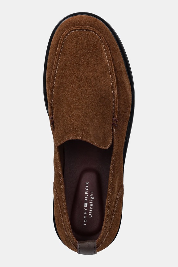 Semišové mokasíny Tommy Hilfiger HILFIGER ULTRA LIGHT SDE LOAFER hnedá FM0FM05839