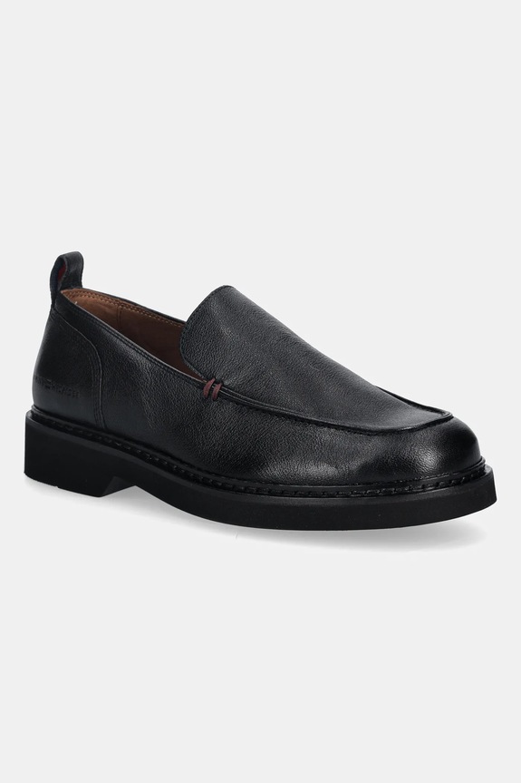 Kožne mokasinke Tommy Hilfiger HILFIGER ULTRA LIGHT TBL L LOAF večernje crna FM0FM05840