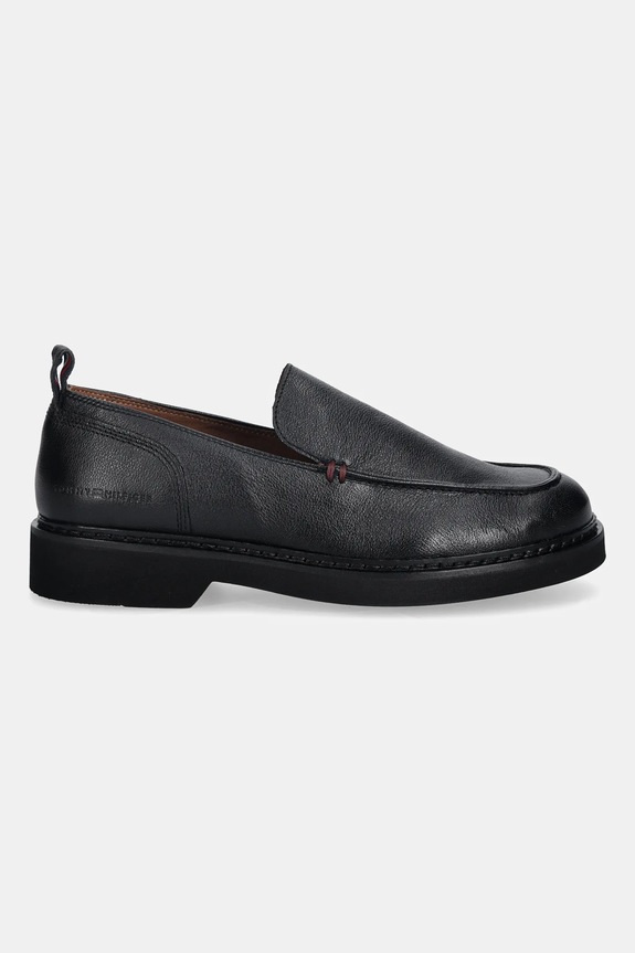Kožne mokasinke Tommy Hilfiger HILFIGER ULTRA LIGHT TBL L LOAF FM0FM05840 crna SS26