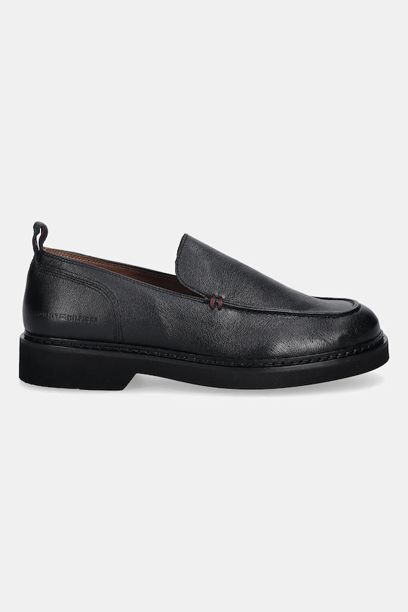 Kožne mokasinke Tommy Hilfiger HILFIGER ULTRA LIGHT TBL L LOAF FM0FM05840 crna SS26