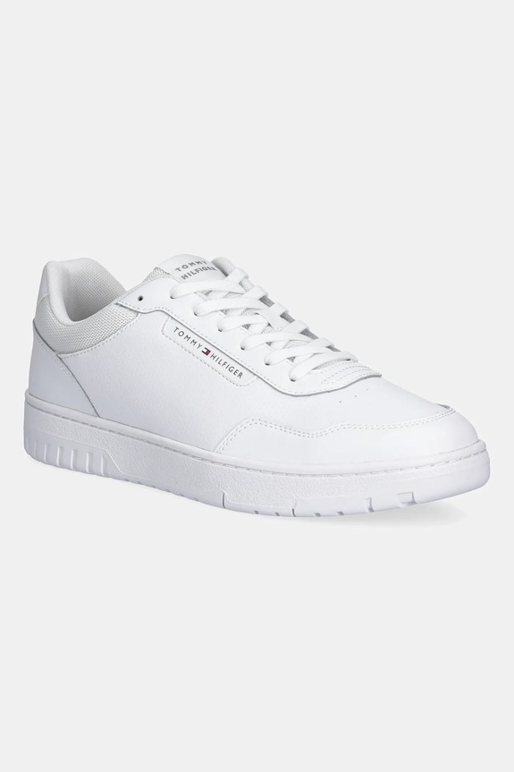 Tommy Hilfiger sneakers TH BASKET CORE LITE LTH pelle fiore bianco FM0FM05713