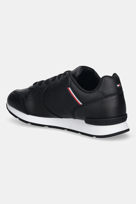 Cipők Tommy Hilfiger bőr sportcipő RUNNER ICON LEATHER FM0FM05740 fekete
