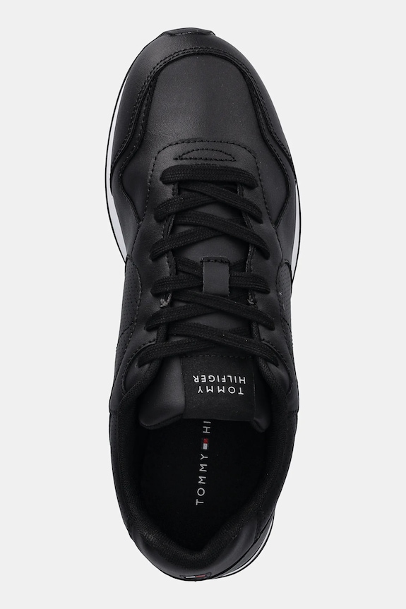 Tommy Hilfiger bőr sportcipő RUNNER ICON LEATHER fekete FM0FM05740