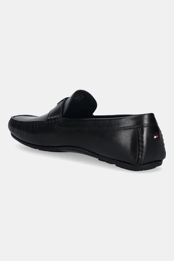Obuwie Tommy Hilfiger mokasyny skórzane HARDWARE DRIVER SHOE FM0FM05838 czarny