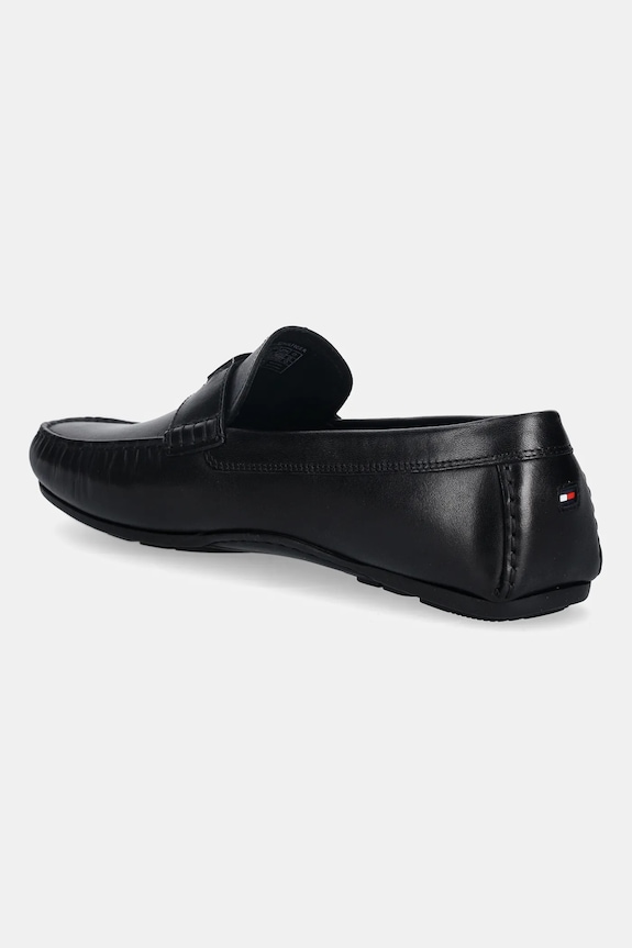 Obuwie Tommy Hilfiger mokasyny skórzane HARDWARE DRIVER SHOE FM0FM05838 czarny