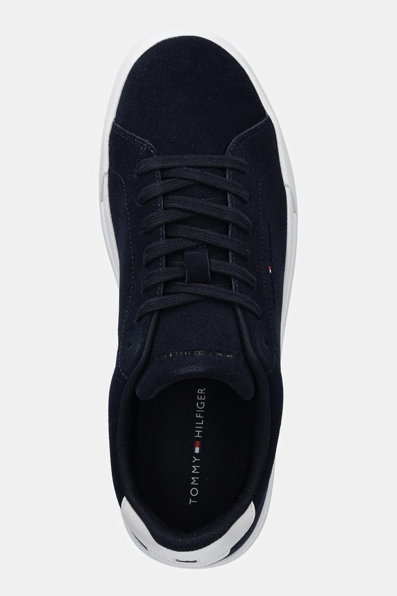 Σουέτ sneakers Tommy Hilfiger TH COURT CORE SUEDE σκούρο μπλε FM0FM05716
